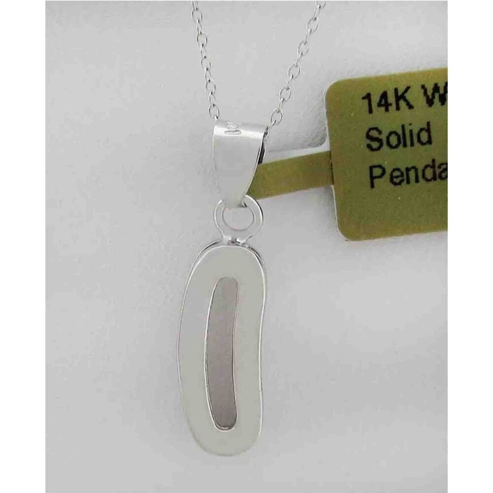 Solid Pendant 14k White Gold